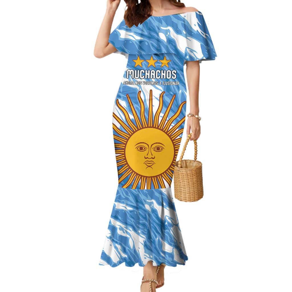 Custom Argentina Football Mermaid Dress Muchachos, Ahora Nos Volvimos a Ilusionar