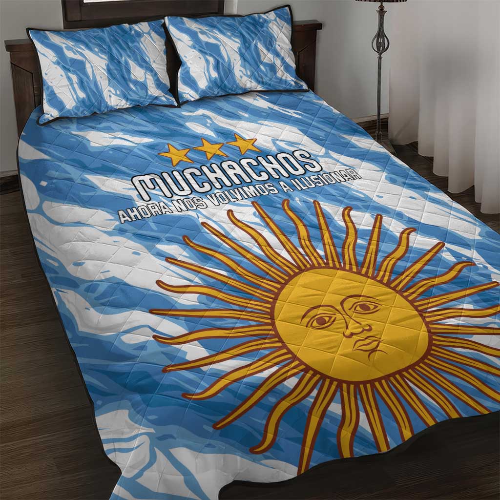 Argentina Football Quilt Bed Set Muchachos, Ahora Nos Volvimos a Ilusionar