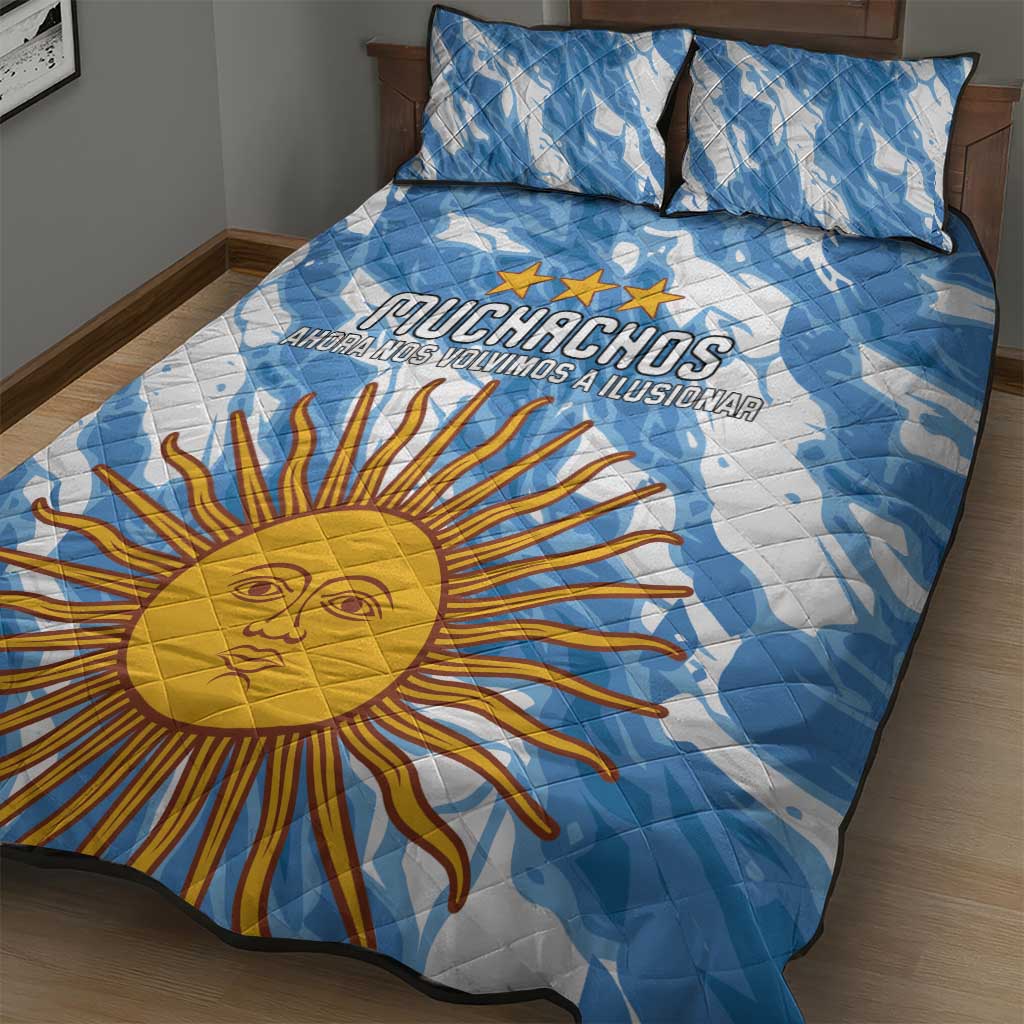 Argentina Football Quilt Bed Set Muchachos, Ahora Nos Volvimos a Ilusionar