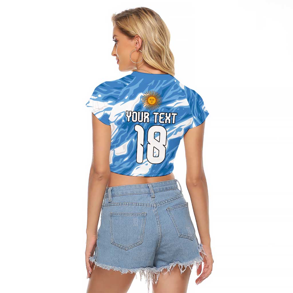 Custom Argentina Football Raglan Cropped T Shirt Muchachos, Ahora Nos Volvimos a Ilusionar