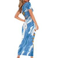 Custom Argentina Football Short Sleeve Bodycon Dress Muchachos, Ahora Nos Volvimos a Ilusionar