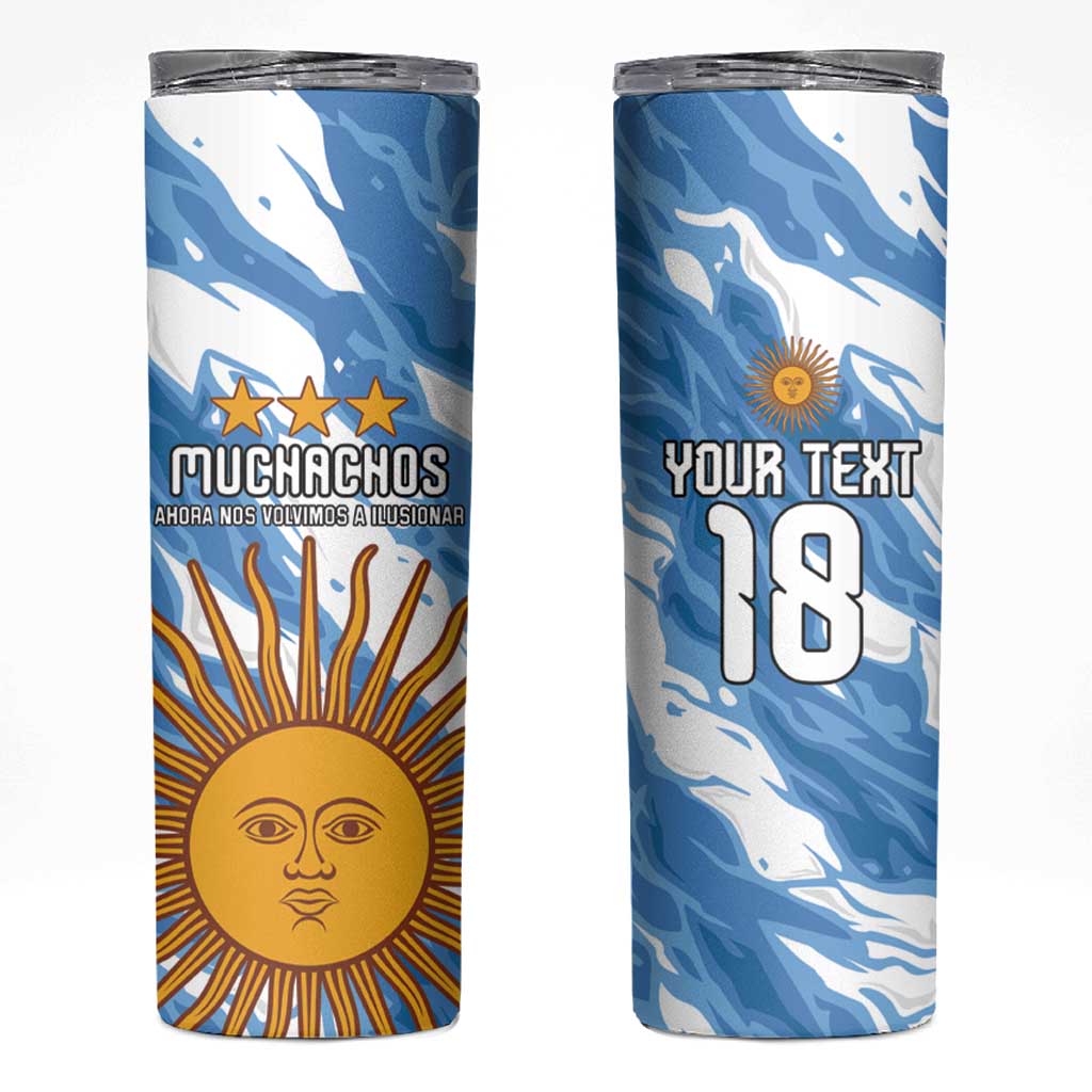 Custom Argentina Football Skinny Tumbler Muchachos, Ahora Nos Volvimos a Ilusionar