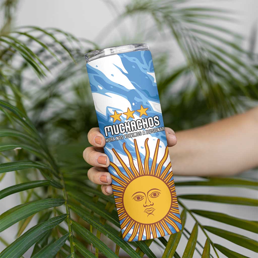 Custom Argentina Football Skinny Tumbler Muchachos, Ahora Nos Volvimos a Ilusionar