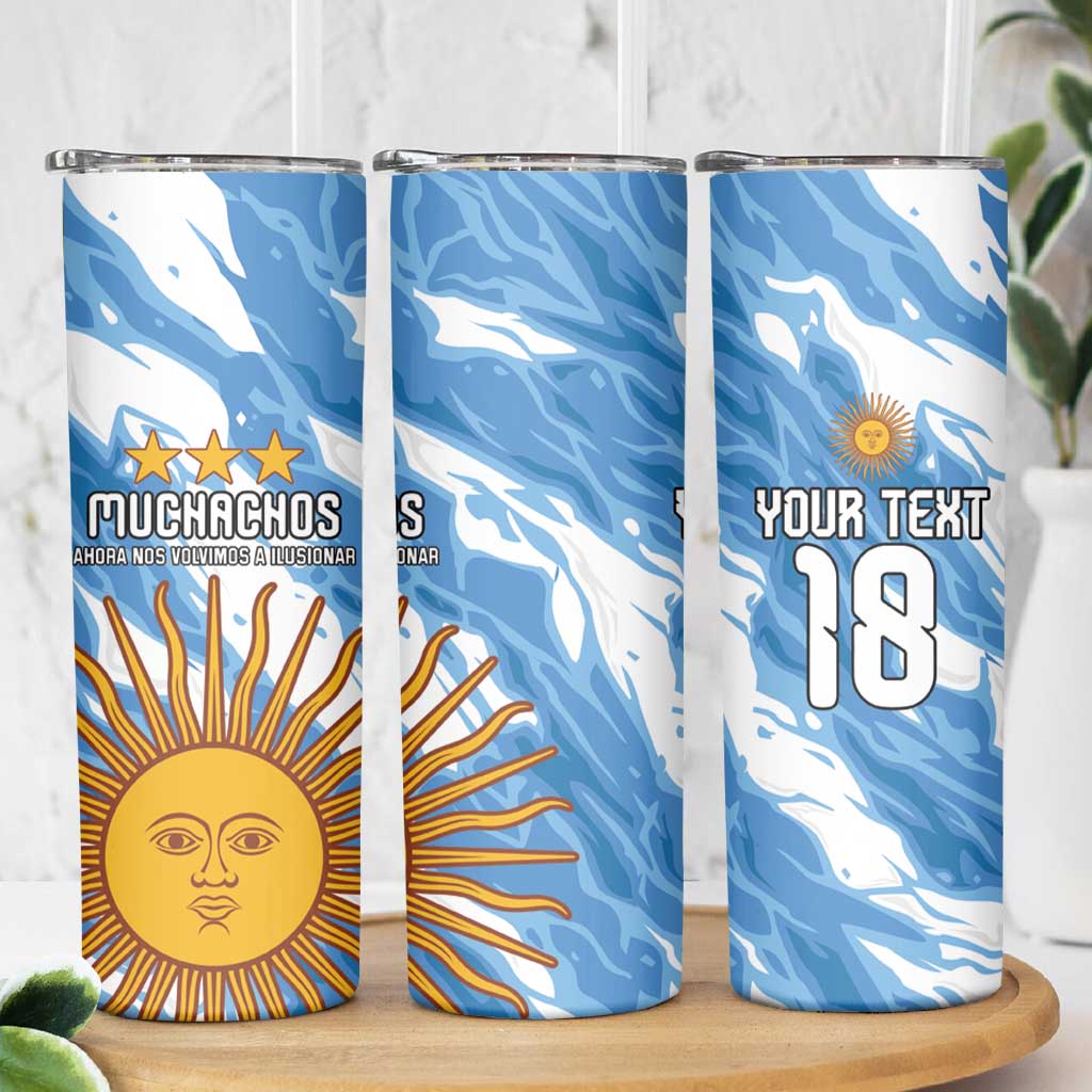 Custom Argentina Football Skinny Tumbler Muchachos, Ahora Nos Volvimos a Ilusionar