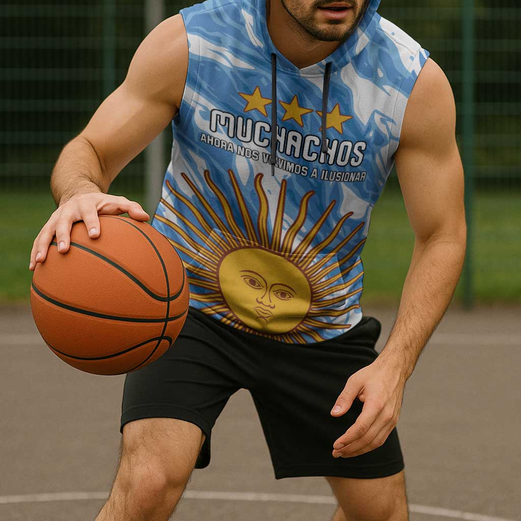 Custom Argentina Football Sleeveless Hoodie Muchachos, Ahora Nos Volvimos a Ilusionar