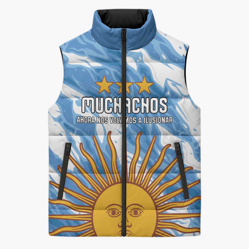 Custom Argentina Football Sleeveless Puffer Jacket Muchachos, Ahora Nos Volvimos a Ilusionar