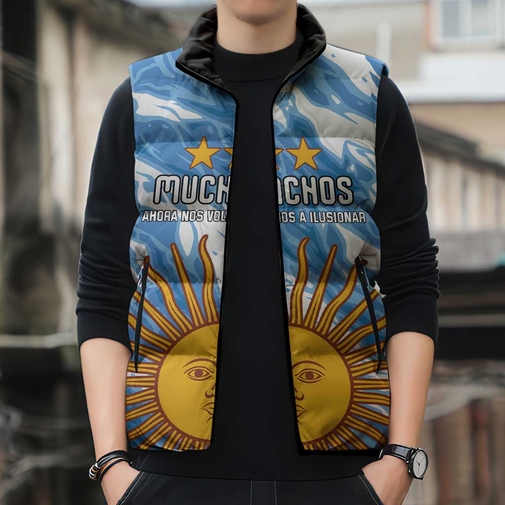 Custom Argentina Football Sleeveless Puffer Jacket Muchachos, Ahora Nos Volvimos a Ilusionar