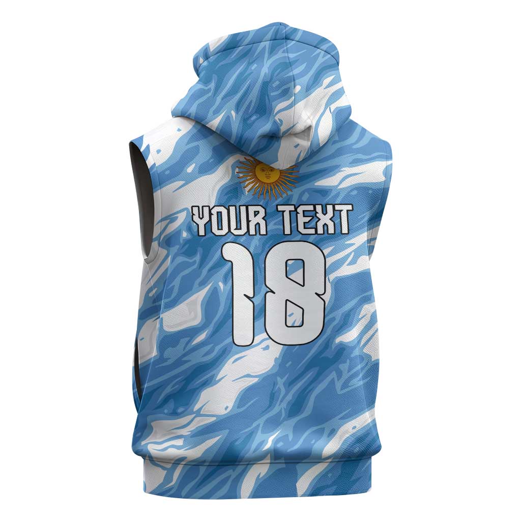 Custom Argentina Football Sleeveless Zip Hoodie Muchachos, Ahora Nos Volvimos a Ilusionar