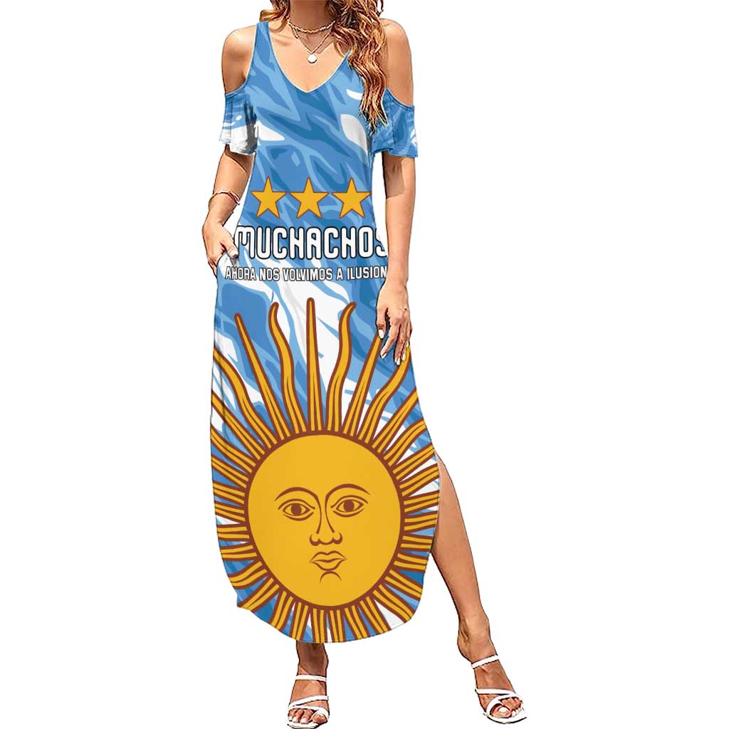 Custom Argentina Football Summer Maxi Dress Muchachos, Ahora Nos Volvimos a Ilusionar