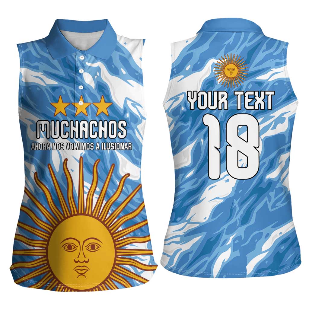Custom Argentina Football Women Sleeveless Polo Shirt Muchachos, Ahora Nos Volvimos a Ilusionar