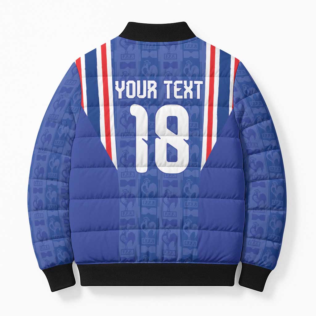 Custom France Football Bomber Puffer Jacket Les Bleus Glory Road to 2026