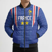 Custom France Football Bomber Puffer Jacket Les Bleus Glory Road to 2026