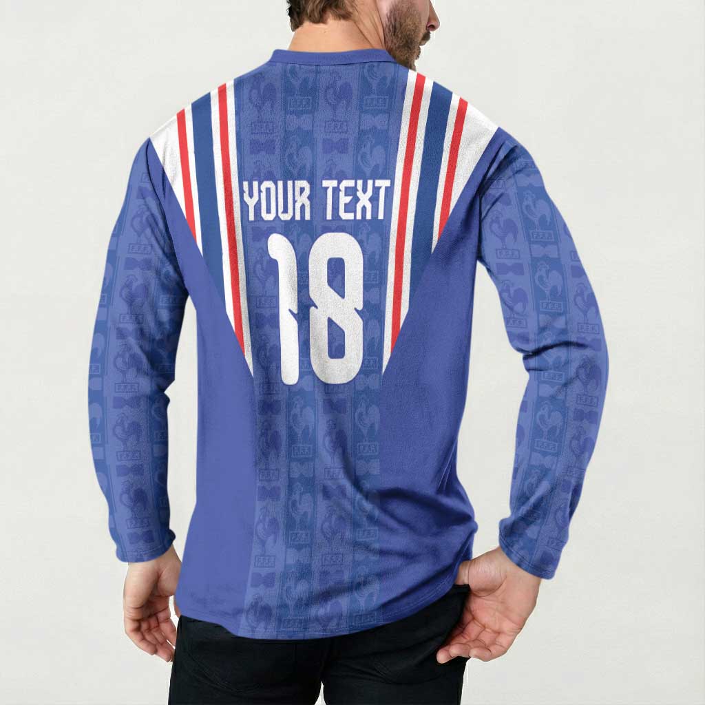 Custom France Football Button Sweatshirt Les Bleus Glory Road to 2026