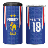 Custom France Football 4 in 1 Can Cooler Tumbler Les Bleus Glory Road to 2026