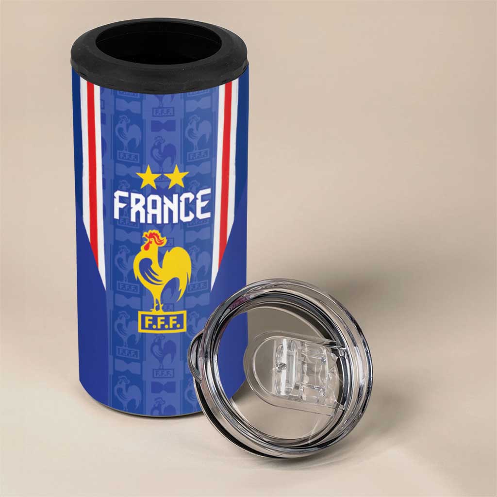 Custom France Football 4 in 1 Can Cooler Tumbler Les Bleus Glory Road to 2026