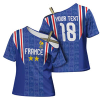 Custom France Football Cross Shoulder Shirt Les Bleus Glory Road to 2026