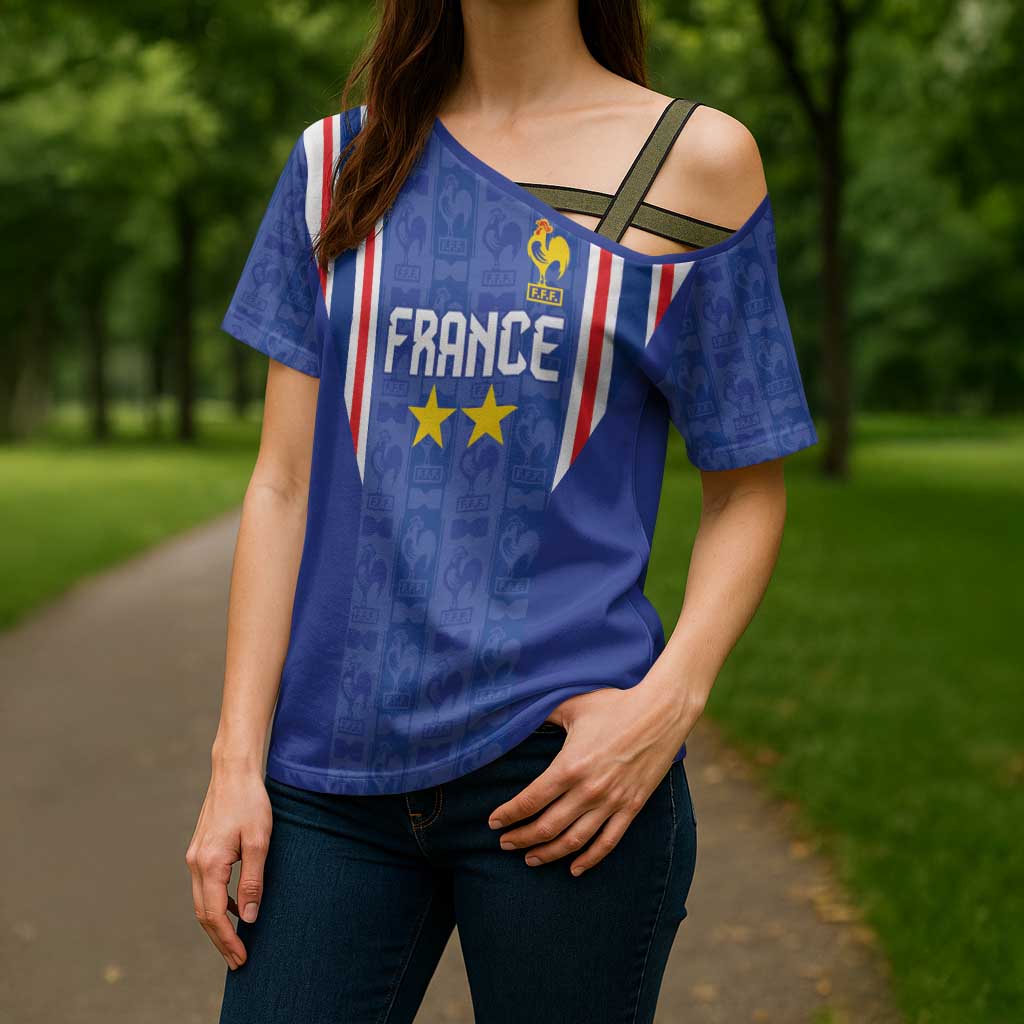 Custom France Football Cross Shoulder Shirt Les Bleus Glory Road to 2026
