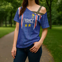 Custom France Football Cross Shoulder Shirt Les Bleus Glory Road to 2026