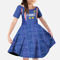 Custom France Football Kid Short Sleeve Dress Les Bleus Glory Road to 2026