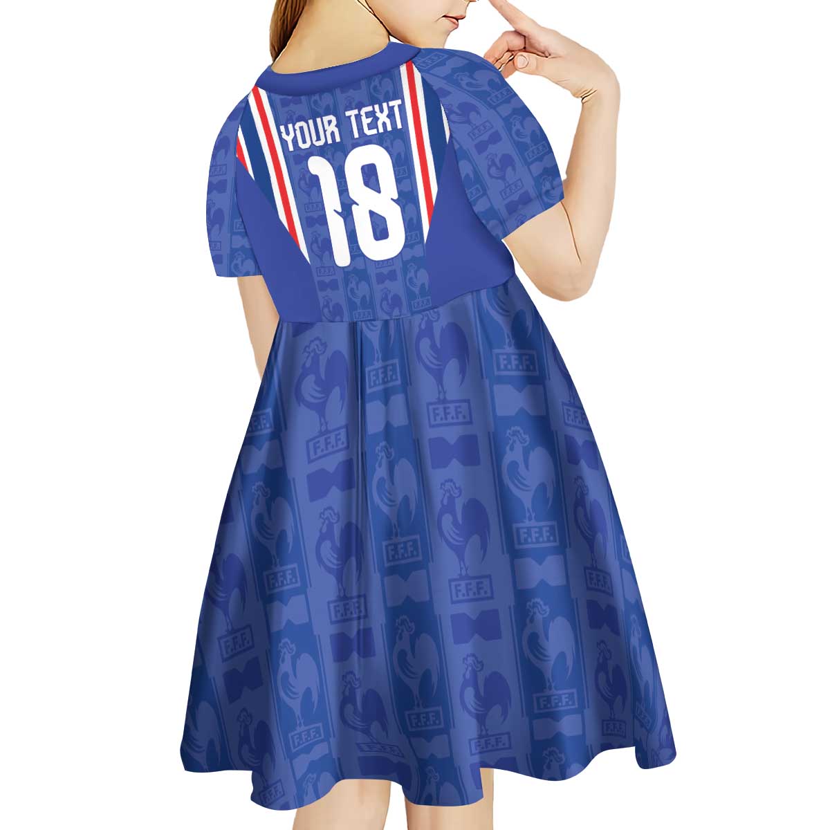Custom France Football Kid Short Sleeve Dress Les Bleus Glory Road to 2026