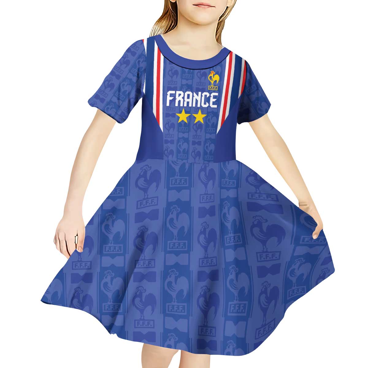 Custom France Football Kid Short Sleeve Dress Les Bleus Glory Road to 2026