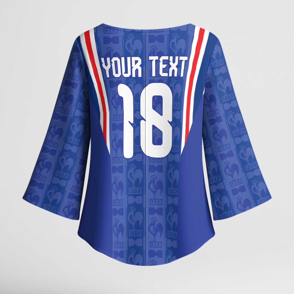 Custom France Football Kimono Sleeve Blouse Les Bleus Glory Road to 2026
