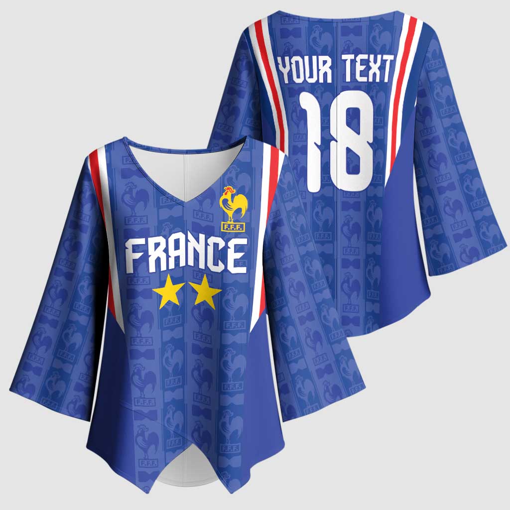 Custom France Football Kimono Sleeve Blouse Les Bleus Glory Road to 2026