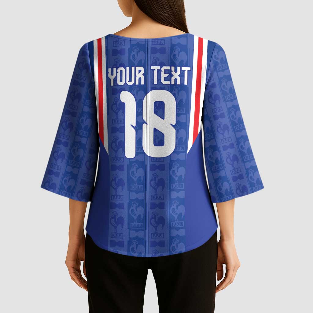 Custom France Football Kimono Sleeve Blouse Les Bleus Glory Road to 2026