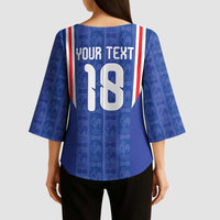 Custom France Football Kimono Sleeve Blouse Les Bleus Glory Road to 2026