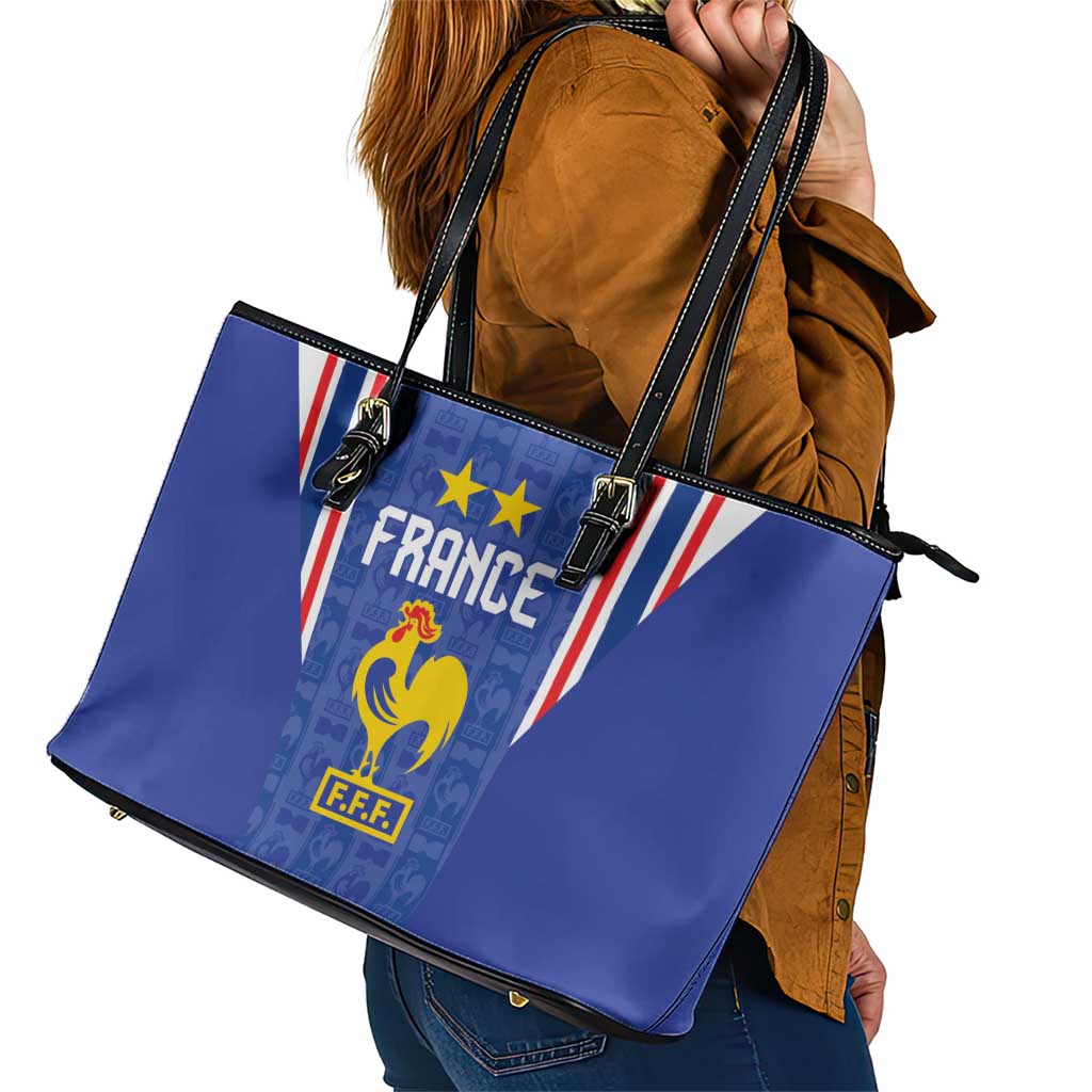 France Football Leather Tote Bag Les Bleus Glory Road to 2026