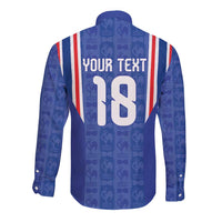 Custom France Football Long Sleeve Button Shirt Les Bleus Glory Road to 2026