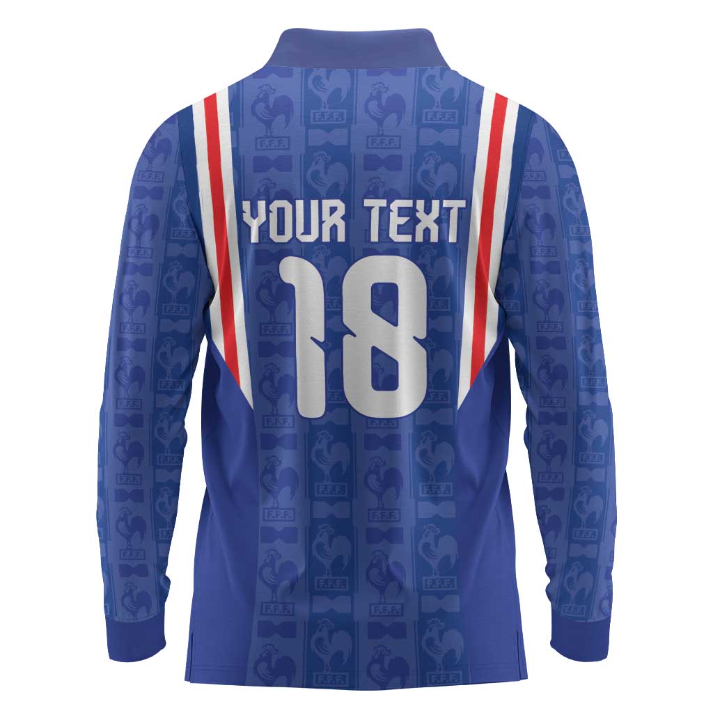 Custom France Football Long Sleeve Polo Shirt Les Bleus Glory Road to 2026