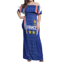 Custom France Football Off Shoulder Maxi Dress Les Bleus Glory Road to 2026