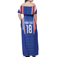 Custom France Football Off Shoulder Maxi Dress Les Bleus Glory Road to 2026