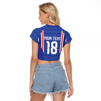 Custom France Football Raglan Cropped T Shirt Les Bleus Glory Road to 2026