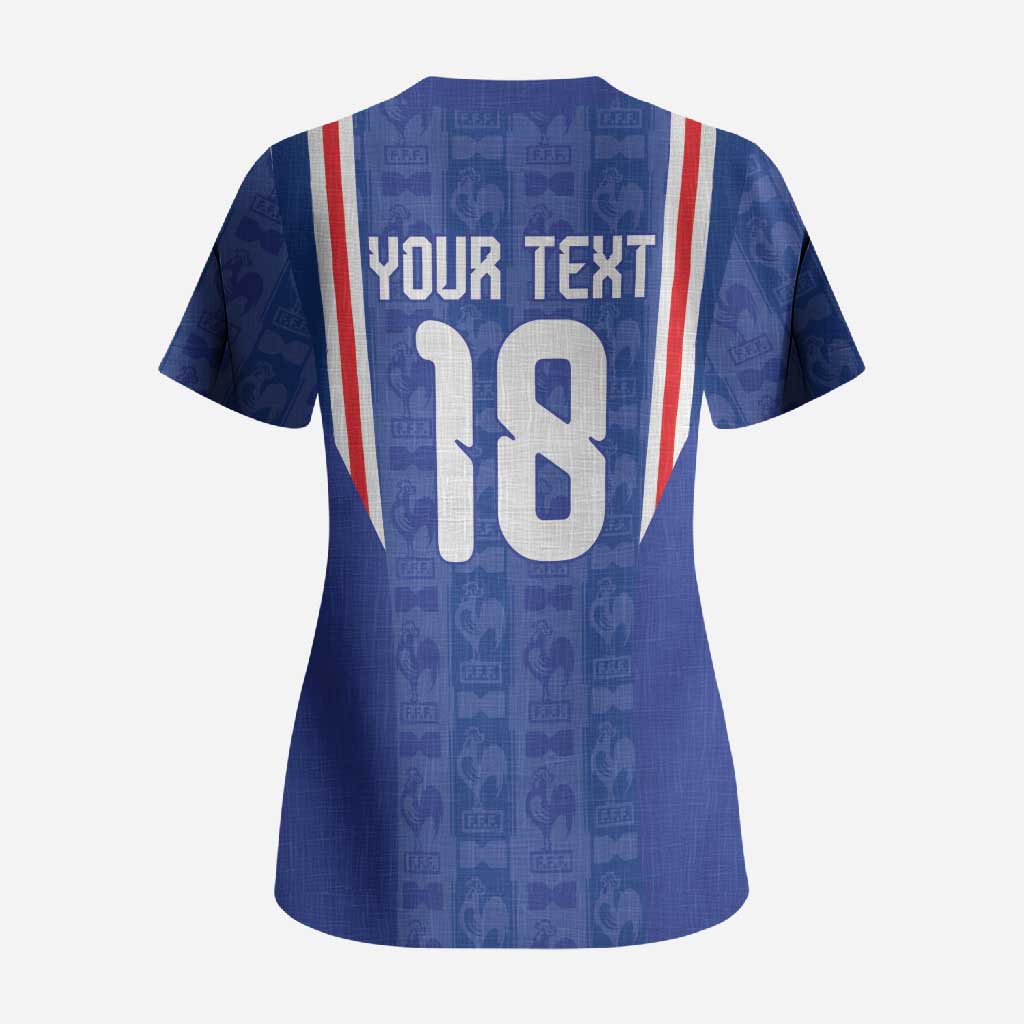 Custom France Football Scrub Top Les Bleus Glory Road to 2026