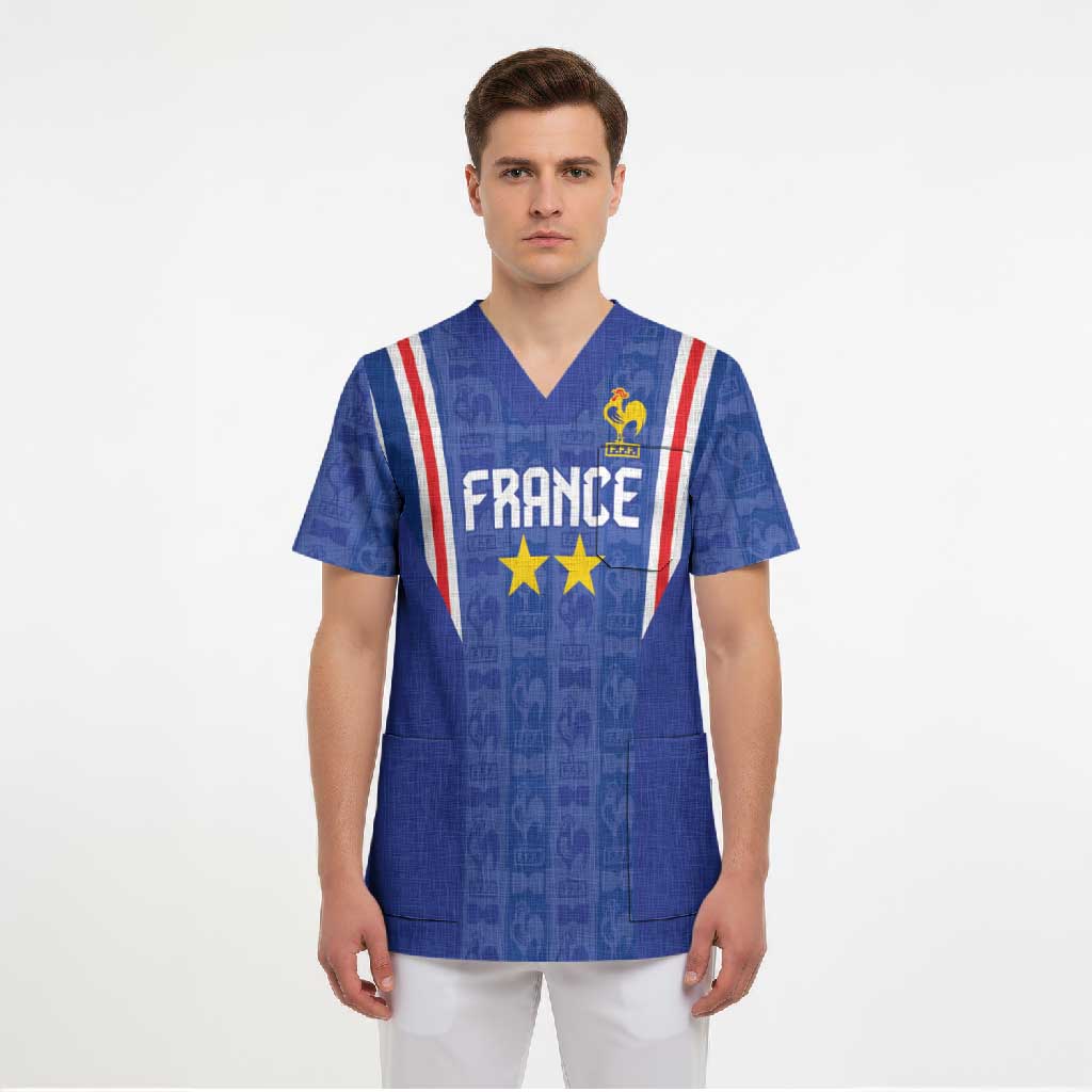 Custom France Football Scrub Top Les Bleus Glory Road to 2026