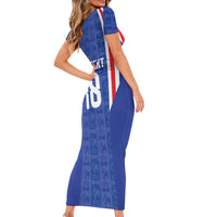 Custom France Football Short Sleeve Bodycon Dress Les Bleus Glory Road to 2026