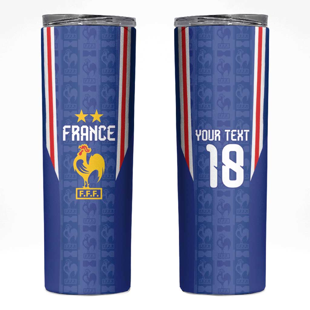 Custom France Football Skinny Tumbler Les Bleus Glory Road to 2026