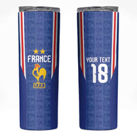 Custom France Football Skinny Tumbler Les Bleus Glory Road to 2026