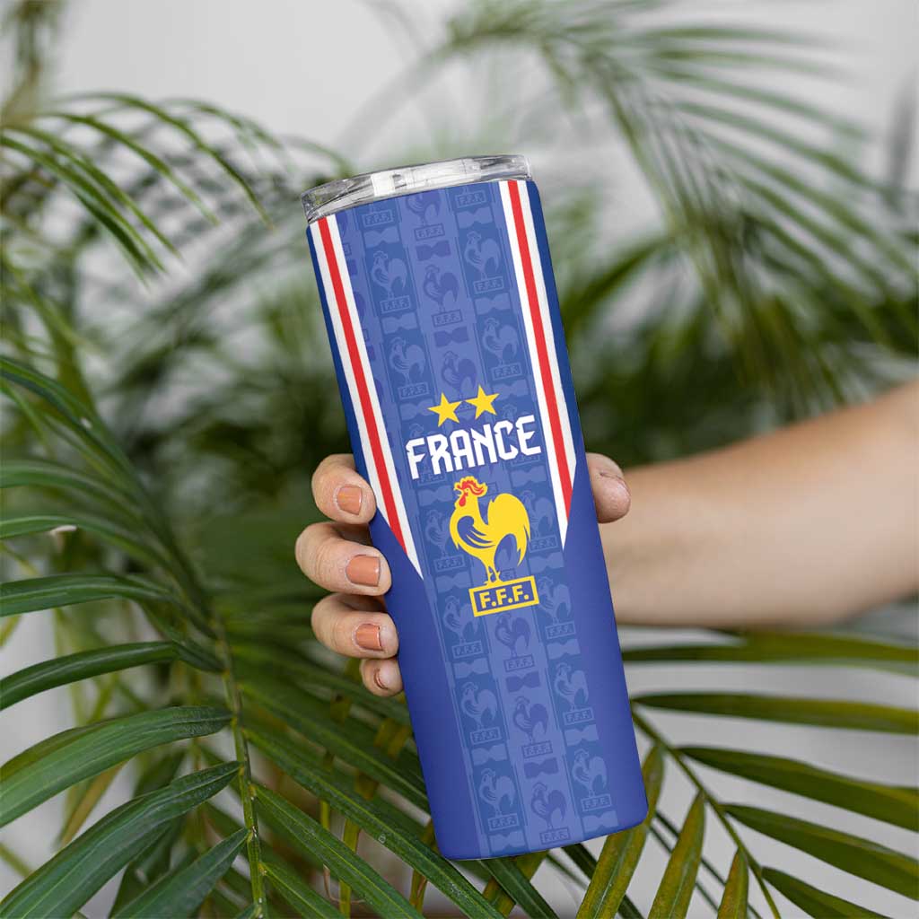 Custom France Football Skinny Tumbler Les Bleus Glory Road to 2026