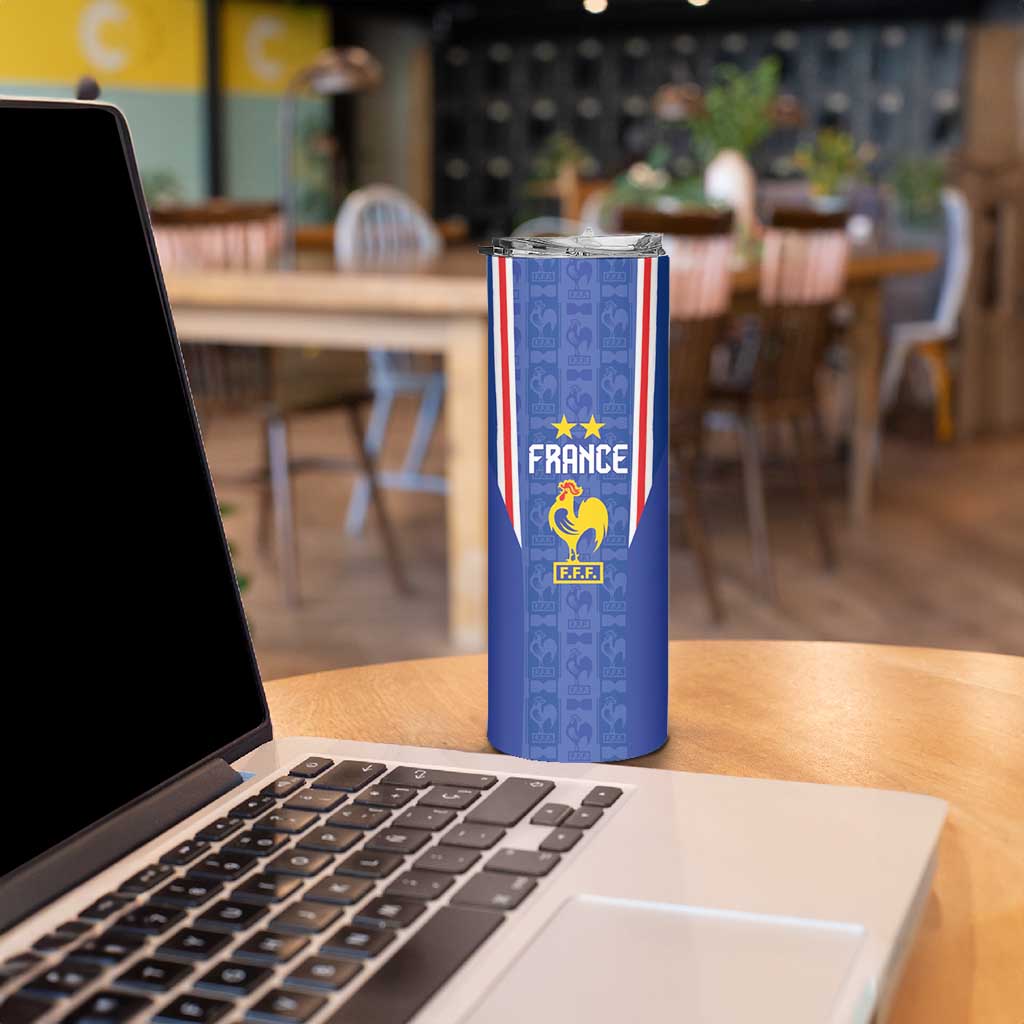 Custom France Football Skinny Tumbler Les Bleus Glory Road to 2026
