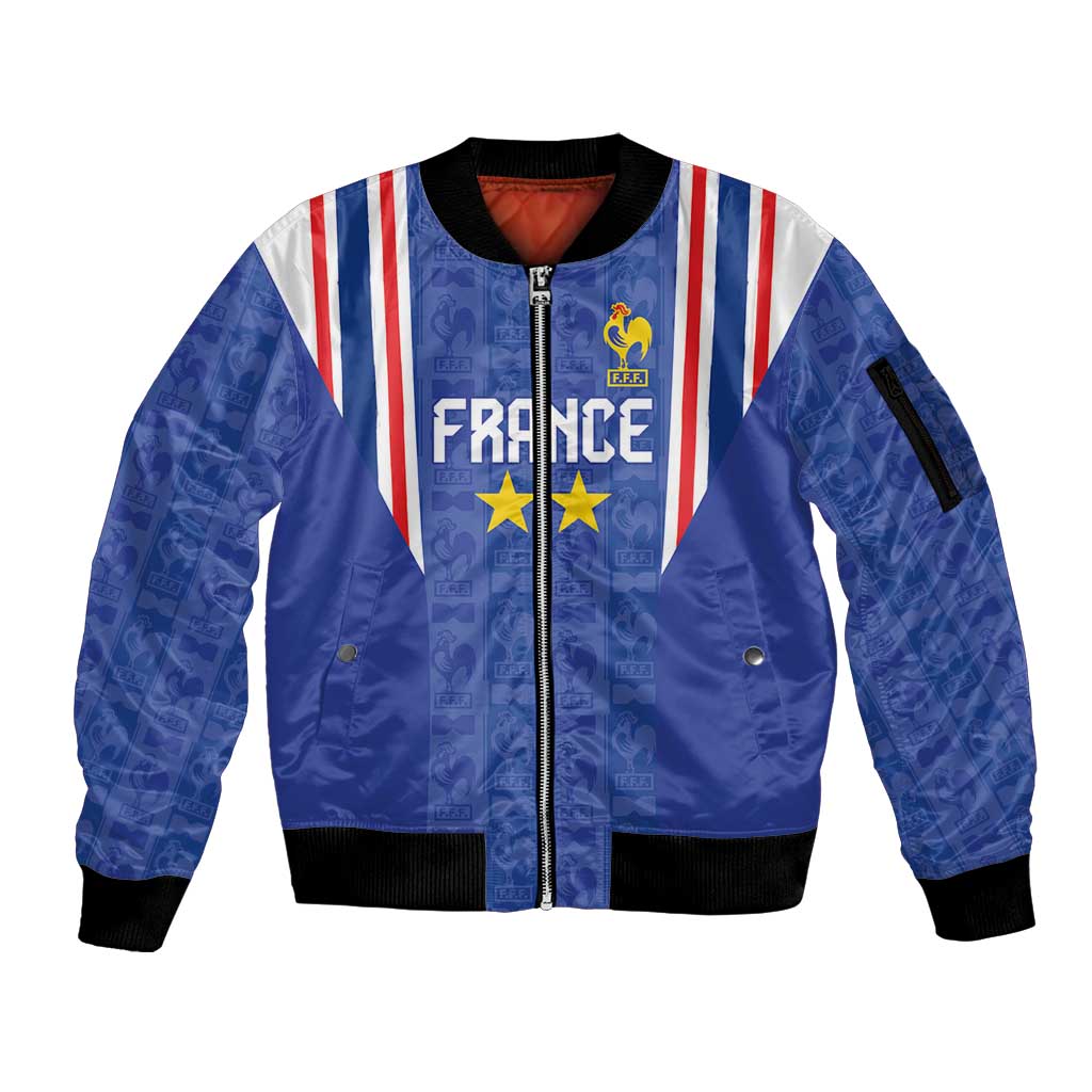 Custom France Football Sleeve Zip Bomber Jacket Les Bleus Glory Road to 2026