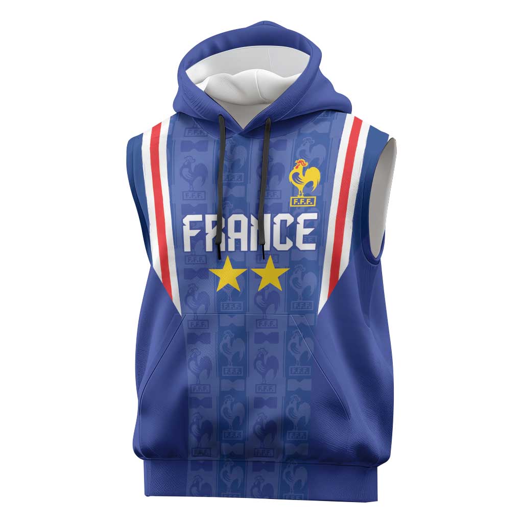 Custom France Football Sleeveless Hoodie Les Bleus Glory Road to 2026