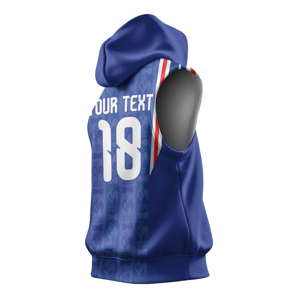 Custom France Football Sleeveless Hoodie Les Bleus Glory Road to 2026
