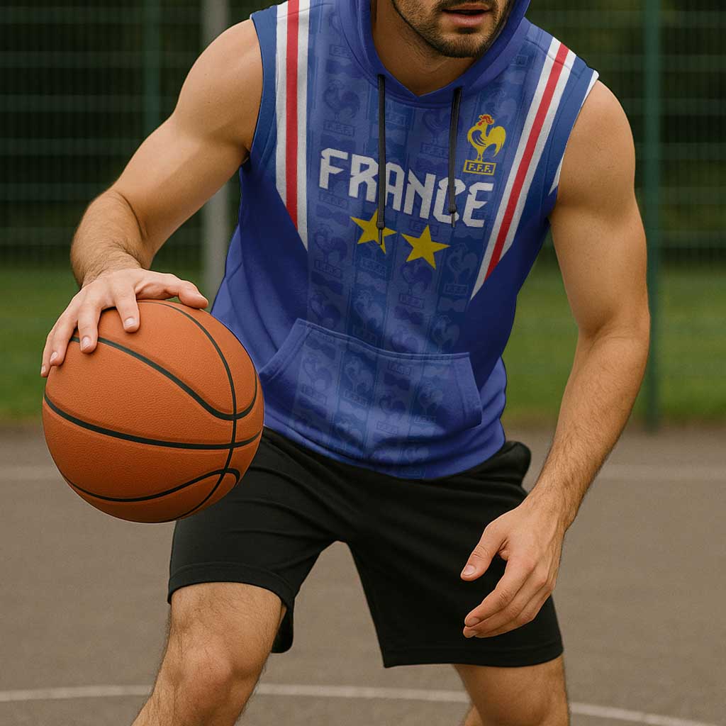 Custom France Football Sleeveless Hoodie Les Bleus Glory Road to 2026