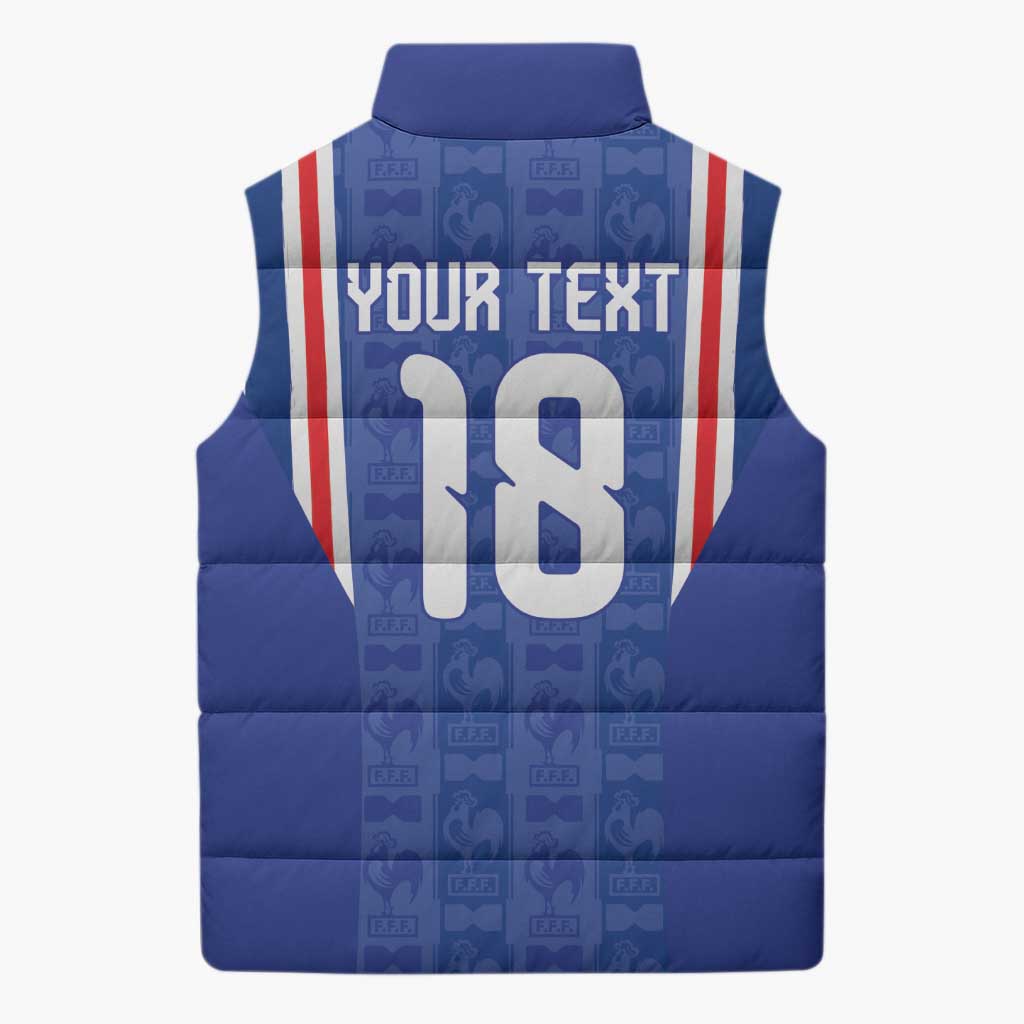 Custom France Football Sleeveless Puffer Jacket Les Bleus Glory Road to 2026