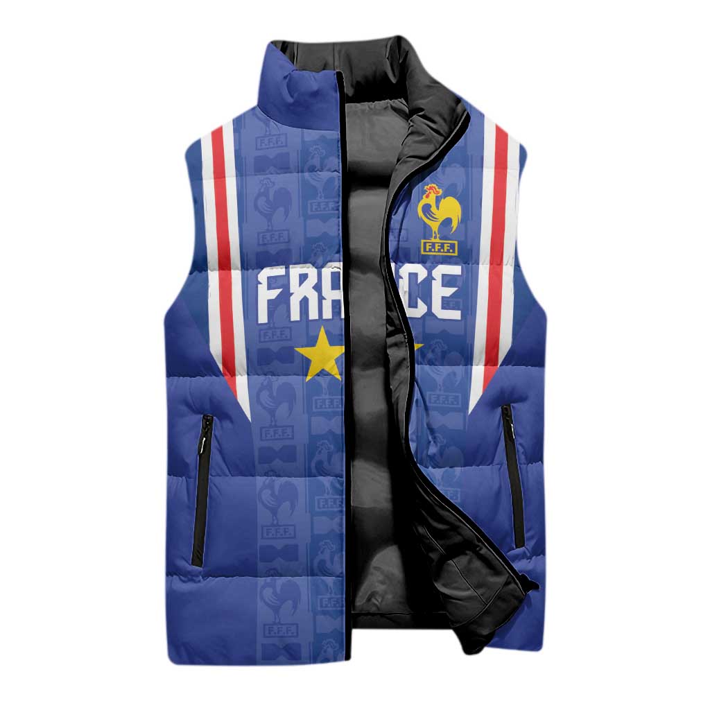 Custom France Football Sleeveless Puffer Jacket Les Bleus Glory Road to 2026