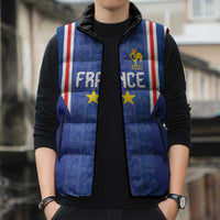 Custom France Football Sleeveless Puffer Jacket Les Bleus Glory Road to 2026