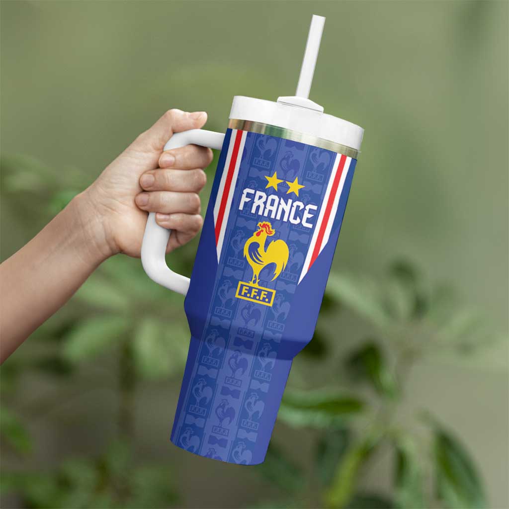Custom France Football Tumbler With Handle Les Bleus Glory Road to 2026